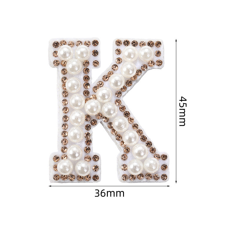 Crystal yellow diamond 26-letter fabric patch set, hot-hot stamped colored letter patch for clothing bags, diamond patches