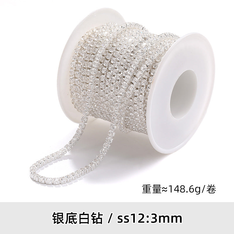 Zircon claw chain 2.5 3 4mm dense white rhinestone claw chain phone case, nail art, clothing, DIY accessories
