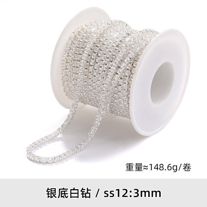Zircon claw chain 2.5 3 4mm dense white rhinestone claw chain phone case, nail art, clothing, DIY accessories