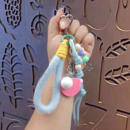 Creative miu tie table tennis love bracelet keychain pendant couple car bag keychain pendant gift