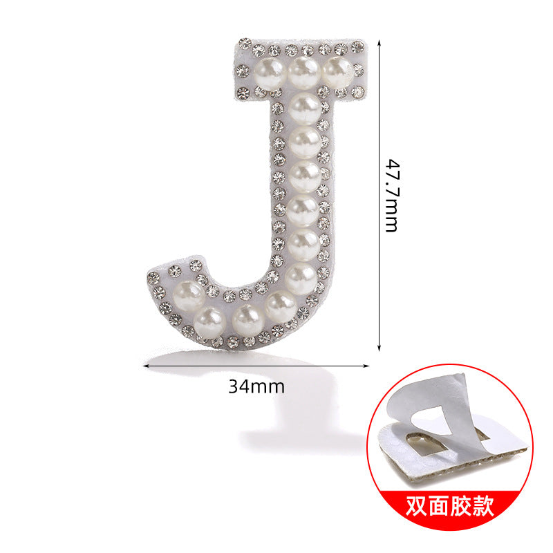 26 English letter patches, pearl adhesive backing tape, DIY double-sided decorative decoration, peel-off self-adhesive patch stickers