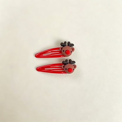 Christmas BB clip hairpin cartoon cute Santa hairpin red BB clip girl side clip bangs clip hair accessories