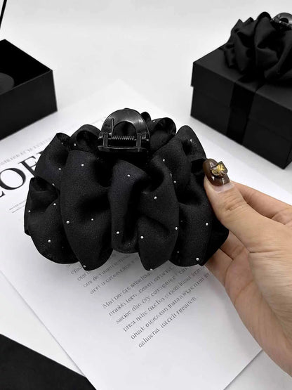 Elegant Korean mesh bubble hair clip for women, 2026 new updo, small hair volume, shark clip headpiece, small flower pattern