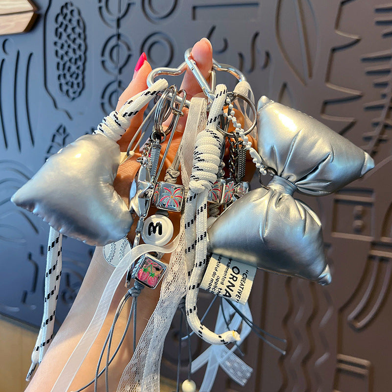 miu series diy silver bracelet keychain pendant couple car key chain creative bag pendant accessories wholesale