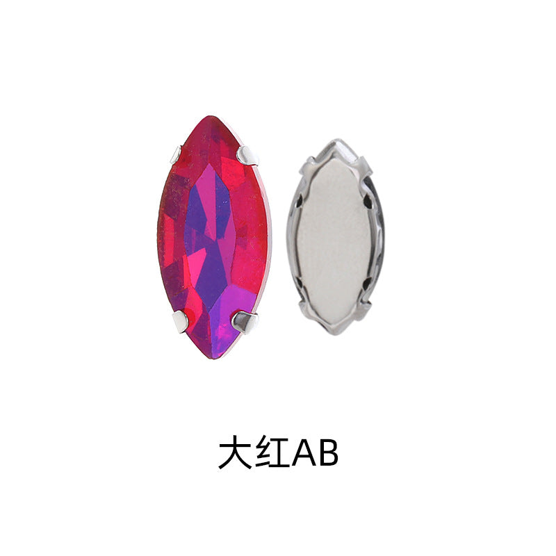 Navette Crystal Square Claw Rhinestones - Thickened Bottom Hand-Sewn Shoes Luggage Clothing Accessories