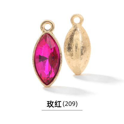 Xichuan horse eye zinc alloy pendant, gold base horse eye single pendant with diamond, DIY jewelry, earrings, doll pendants, horse eye rhinestone