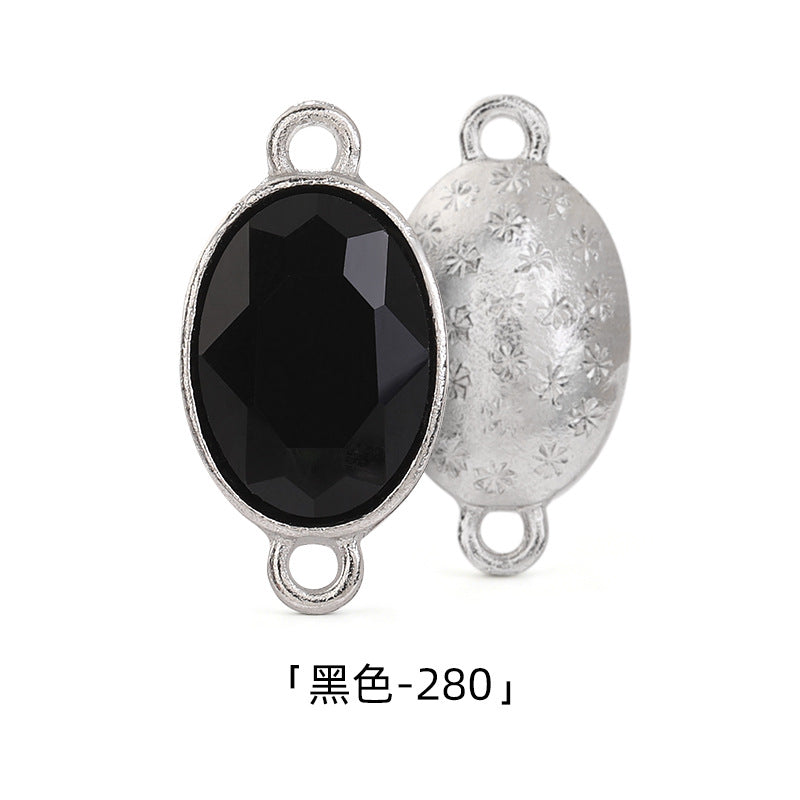 Oval 10*14mm double hanging zinc alloy silver chain headband pendant clothing DIY accessories hairpin headband hanging