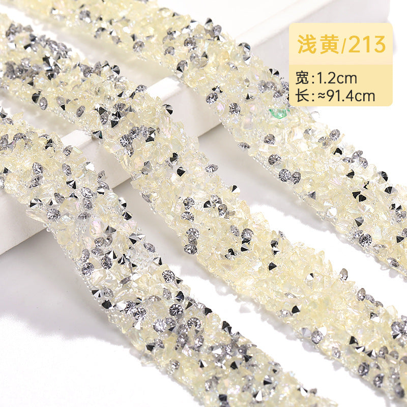 Resin Diamond Rhinestone Strips - Tear-Off Ready-to-Paste Sequins Hot Diamond Shoes Clothing Accessories and DIY crafty