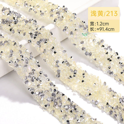 Resin Diamond Rhinestone Strips - Tear-Off Ready-to-Paste Sequins Hot Diamond Shoes Clothing Accessories and DIY crafty