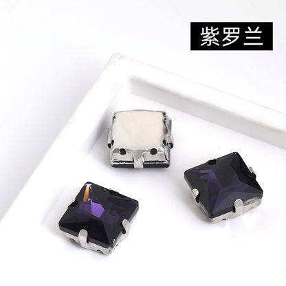 Square claw drill perforated hand sewing rhinestone wedding dress accessories handmade material accessories square claw drill