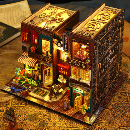 Jiate DIY Cottage Scarborough 3D Stereoscopic Handmade Assembly with Light Book Standing Model Exquisite Ornaments Gift Female