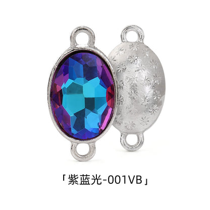 Oval 10*14mm double hanging zinc alloy silver chain headband pendant clothing DIY accessories hairpin headband hanging
