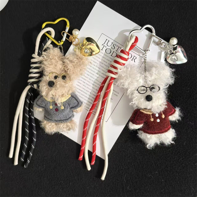 Original Sven dog plush pendant doll curly scribbled dog trendy toy doll student cultural and creative bag ornament