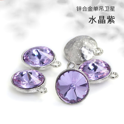 12mm zinc alloy satellite single pendant bag, necklace, bracelet, clothing decoration, accessory satellite shape round single-hole pendant