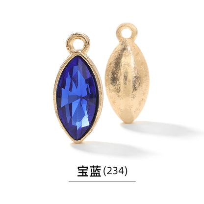 Xichuan horse eye zinc alloy pendant, gold base horse eye single pendant with diamond, DIY jewelry, earrings, doll pendants, horse eye rhinestone
