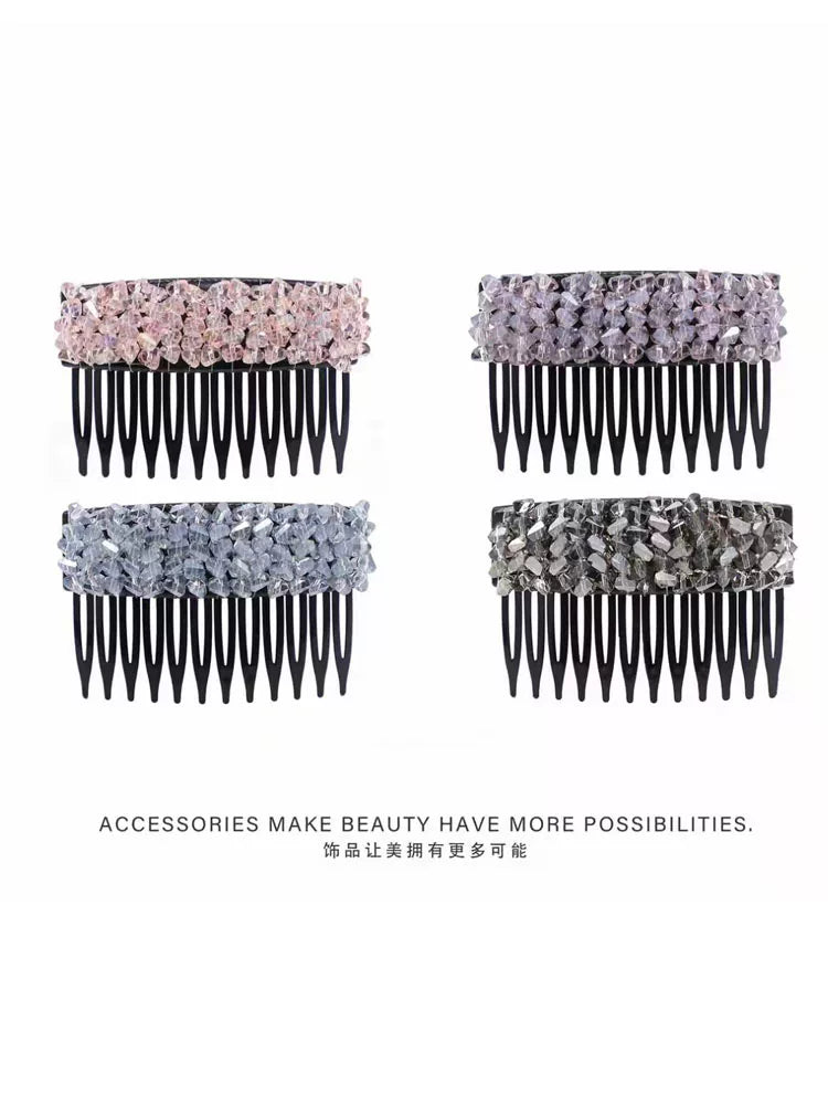 Elegant light luxury rhinestone hair comb, high-end inverted comb hair accessory, new style of bangs and loose hair organizer, side hair clip
