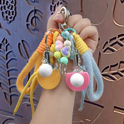 Creative miu tie table tennis love bracelet keychain pendant couple car bag keychain pendant gift
