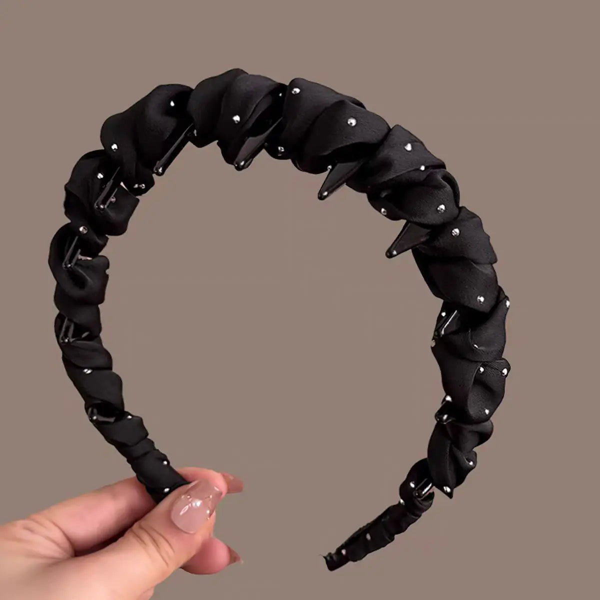 Elegant fabric with a starry sky-high headband for women, high-end new high-crown headband with teeth, face-washing hair clip, for everyday outdoor wear