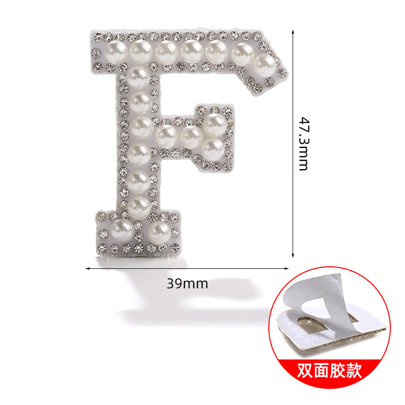 26 English letter patches, pearl adhesive backing tape, DIY double-sided decorative decoration, peel-off self-adhesive patch stickers
