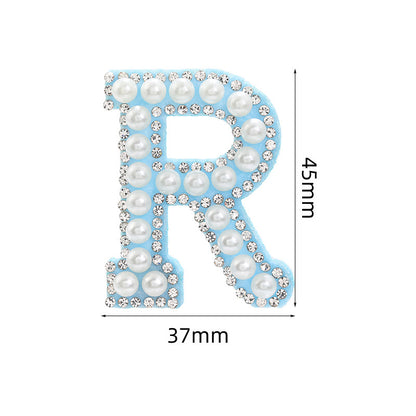 Hot Heat Patch Stickers with 26 English Letters Stickers DIY Accessories Clothing and Hat Accessories Blue Non-Woven Fabric Stickers