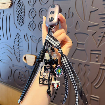 Creative DIY Thousand Grid Bird Hand Rope Buckle Pendant Cute Miu Couple Bag Keychain Charm Customization