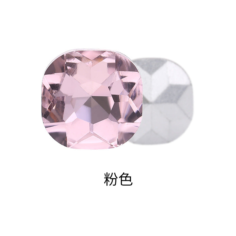 Fat square pointed sole special-shaped diamond earrings, nail art diamond accessories, shoes, bags, clothing, crystal accessories, pointed sole fat square diamonds