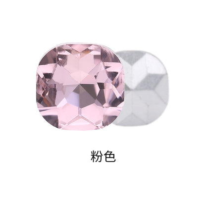 Fat square pointed sole special-shaped diamond earrings, nail art diamond accessories, shoes, bags, clothing, crystal accessories, pointed sole fat square diamonds