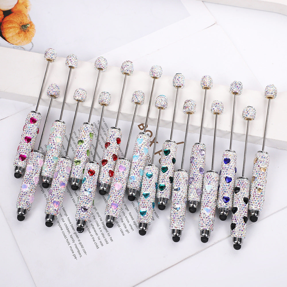 Colorful full diamond touch screen ballpoint pen creative DIY beaded multi-color love rhinestone ballpoint pen advertising gift pen