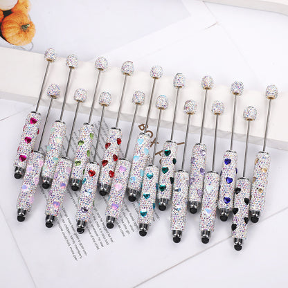 Colorful full diamond touch screen ballpoint pen creative DIY beaded multi-color love rhinestone ballpoint pen advertising gift pen