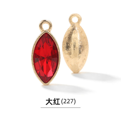 Xichuan horse eye zinc alloy pendant, gold base horse eye single pendant with diamond, DIY jewelry, earrings, doll pendants, horse eye rhinestone