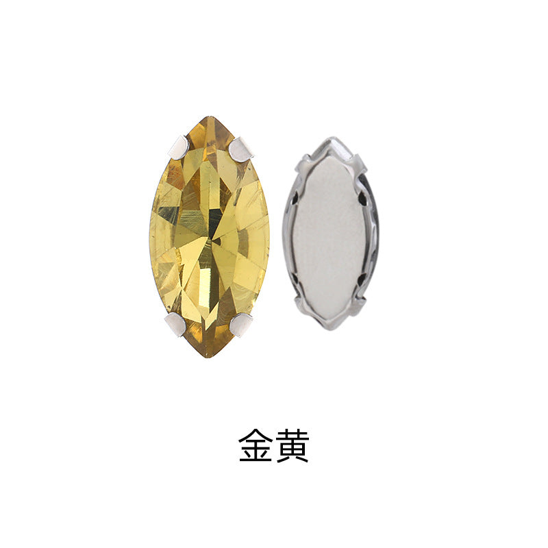 Navette Crystal Square Claw Rhinestones - Thickened Bottom Hand-Sewn Shoes Luggage Clothing Accessories