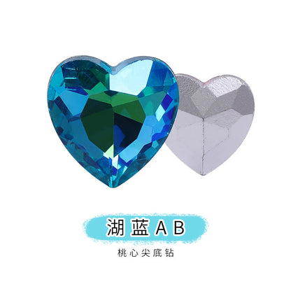 Heart Pointed Bottom Diamond Rhinestones - Crystal Glass Phone Sticker Clothing Headband Jewelry Accessories