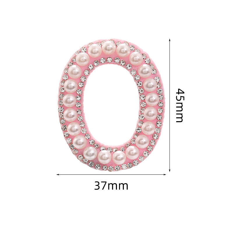Hot Heat Patch Stickers with 26 English Letters DIY Accessories Clothing Accessories White Diamond Pink Nonwoven Fabric Stickers