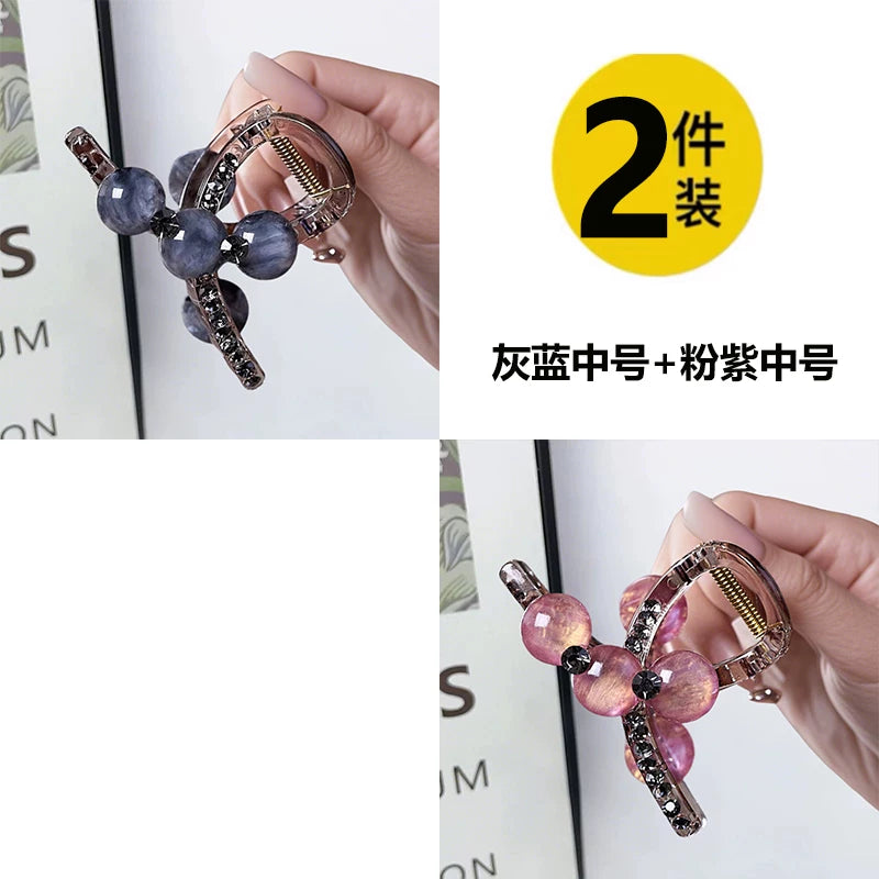 Pearl rhinestone hair clip for women, 2026 new high-end stylish hair grab back hair clip, shark clip hair clip, headwear