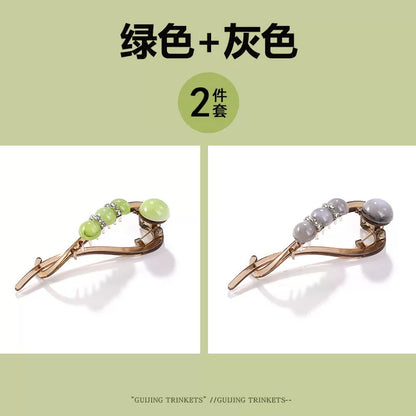 High-end and elegant beaded twisted clip, rhinestone hair clip for women, no poking at the back of the head, updo claw clip, versatile flat-head clip