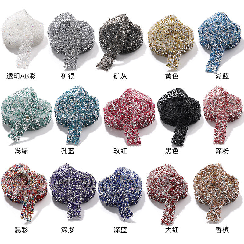 Resin drill belt width 1.2cm tear off instant jewelry handicrafts cups, shoes bags clothing accessories color diamond belt 1 yard