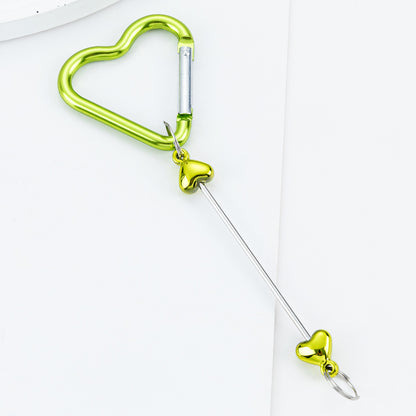 DIY Beaded Love Carabiner - Metal Bag Hook Jewelry Outdoor Kettle Backpack Carabiner