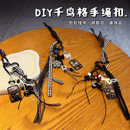 Creative DIY Thousand Grid Bird Bracelet Keychain Small Pendant Couple Miu Series Bag Charm Car Key Chain Accessories