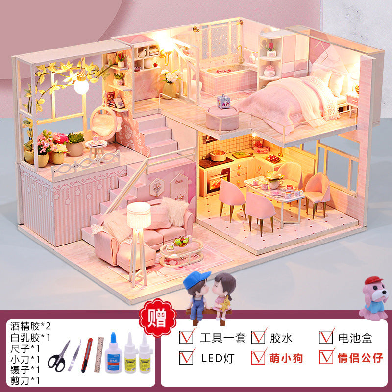 Yangbei DIY cabin making mini princess small house model assembly villa toy creative birthday gift female