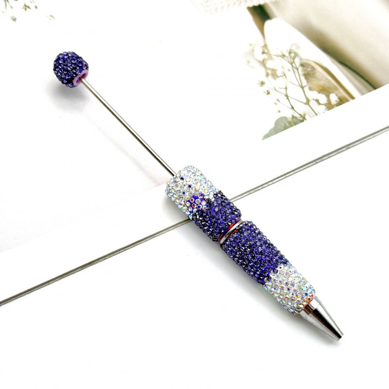 Multi-color gradient full diamond ballpoint pen DIY fun handmade full diamond ballpoint pen educational student stationery gift pen