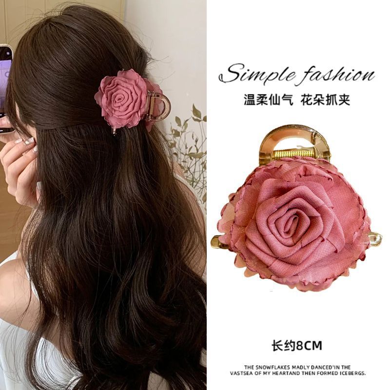 Flower hairpin female hottie photo headgear retro super fairy atmosphere blue beautiful new Chinese side clip hair accessories