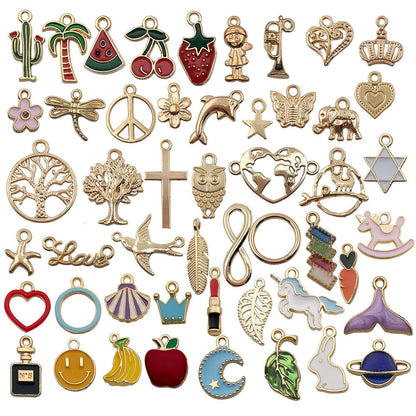 pendant Charms mix collections - Dripping Alloy DIY Bracelet Necklace Earring Key Ring Pendant