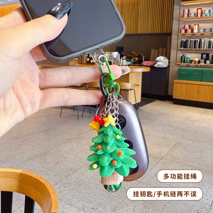 Creative DIY Santa Claus Beaded Phone Chain Keychain Women's Bag Keychain Pendant Christmas Gifts