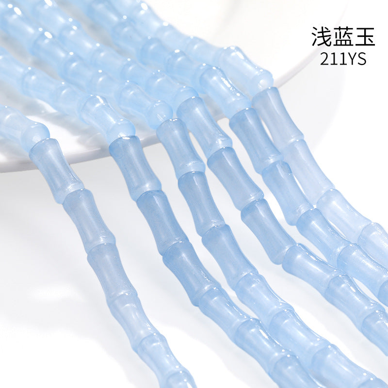 6x12mm Glass Bamboo Beads - Translucent Glazed Crystal DIY Jewelry Beading Accessories
