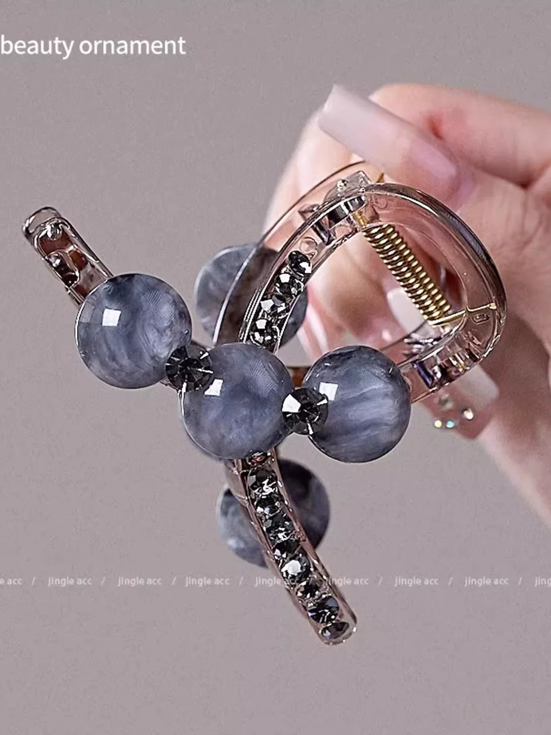 Pearl rhinestone hair clip for women, 2026 new high-end stylish hair grab back hair clip, shark clip hair clip, headwear