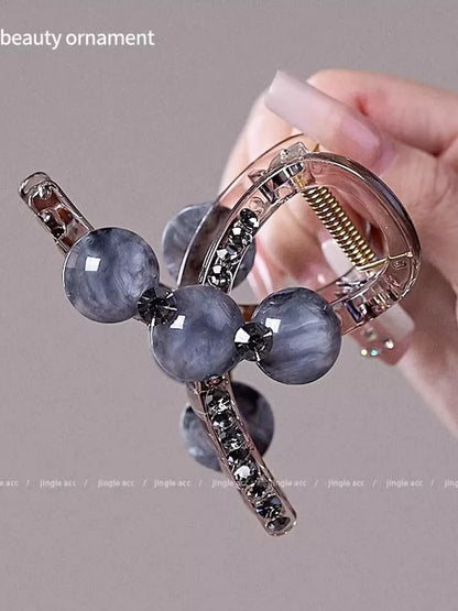 Pearl rhinestone hair clip for women, 2026 new high-end stylish hair grab back hair clip, shark clip hair clip, headwear