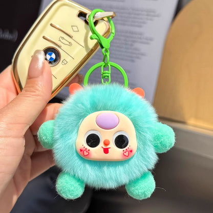 Cute imitation otter rabbit long legs small briquette car keychain pendant plush bag pendant gift doll doll
