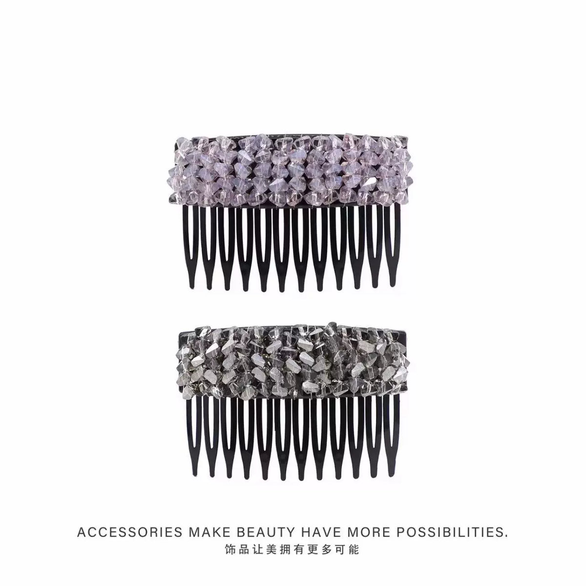 Elegant light luxury rhinestone hair comb, high-end inverted comb hair accessory, new style of bangs and loose hair organizer, side hair clip