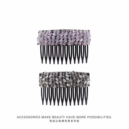 Elegant light luxury rhinestone hair comb, high-end inverted comb hair accessory, new style of bangs and loose hair organizer, side hair clip