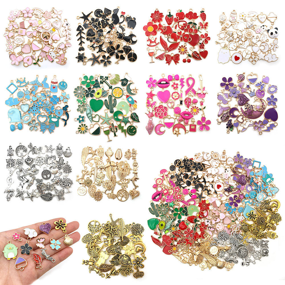 pendant Charms mix collections - Dripping Alloy DIY Bracelet Necklace Earring Key Ring Pendant